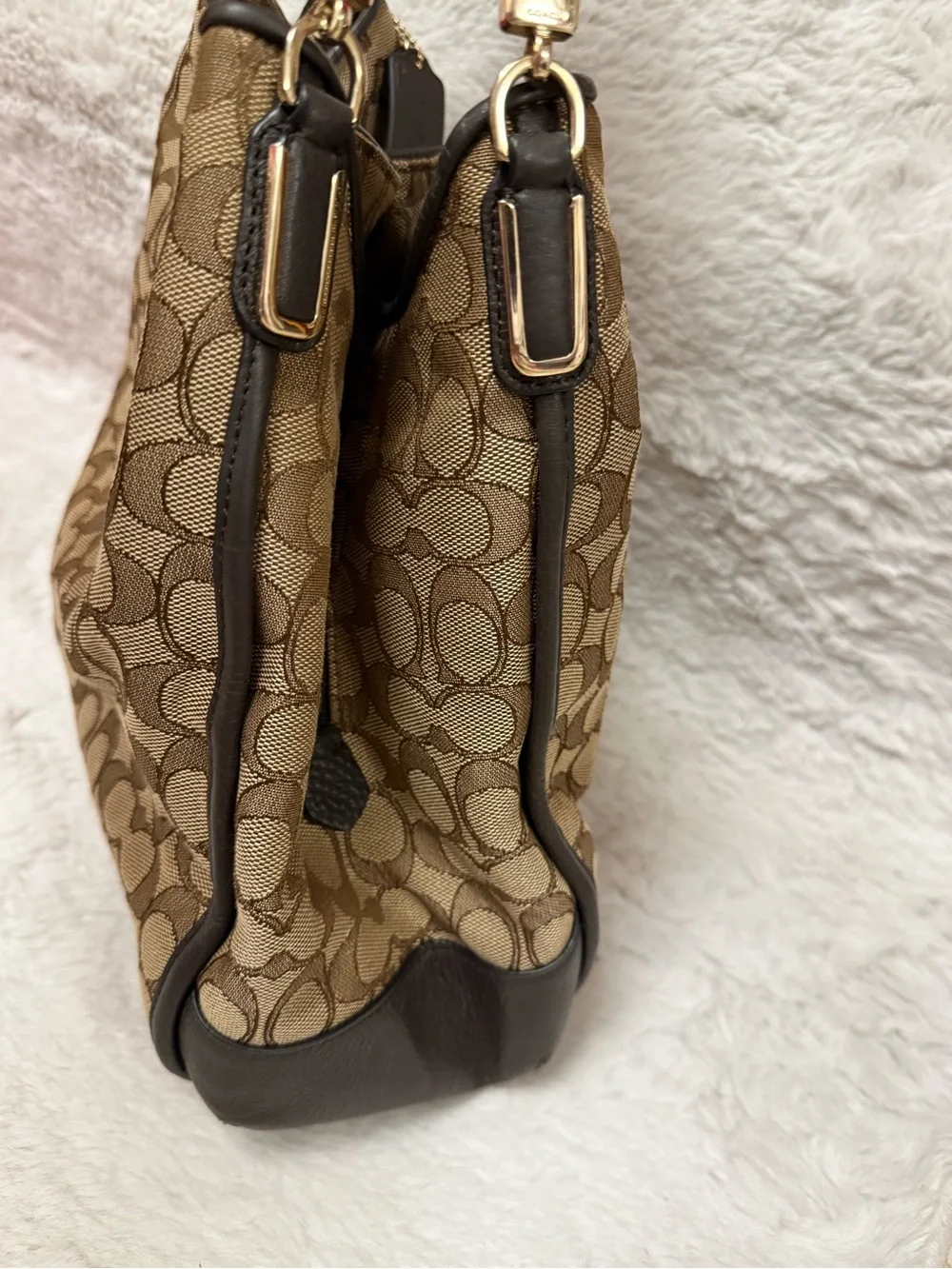 Coach Phoebe Shoulder Bag Tan/Brown Signature Canvas
